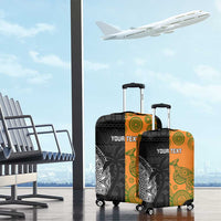 Custom Fiji And Australia Rugby Luggage Cover Fijian Tapa Pattern With Aussie Aboriginal Art