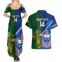 Custom Samoa And Ireland Rugby Couples Matching Summer Maxi Dress and Hawaiian Shirt 2023 World Cup Manu Samoa With Shamrocks LT14 - Polynesian Pride