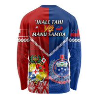 Samoa And Tonga Rugby Long Sleeve Shirt 2023 World Cup Manu Samoa With Ikale Tahi LT14 - Polynesian Pride