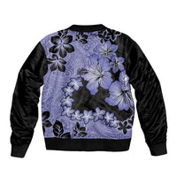 Purple Hawaii Bomber Jacket Tapa Cloth Mix Tropical Flowers Pastel Vibes LT14 - Polynesian Pride
