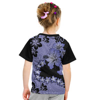 Purple Hawaii Kid T Shirt Tapa Cloth Mix Tropical Flowers Pastel Vibes LT14 - Polynesian Pride