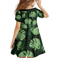 Green Hawaii Kukui Nut Lei Family Matching Off Shoulder Short Dress and Hawaiian Shirt Hawaiian Pattern Monstera Tropical Vibes - Polynesian Pride