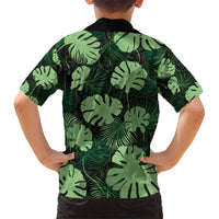 Green Hawaii Kukui Nut Lei Family Matching Short Sleeve Bodycon Dress and Hawaiian Shirt Hawaiian Pattern Monstera Tropical Vibes - Polynesian Pride