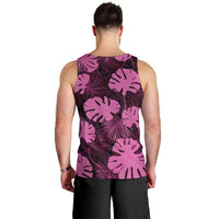Pink Hawaii Kukui Nut Lei Men Tank Top Hawaiian Pattern Monstera Tropical Vibes - Polynesian Pride