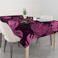 Pink Hawaii Kukui Nut Lei Tablecloth Hawaiian Pattern Monstera Tropical Vibes - Polynesian Pride