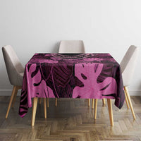 Pink Hawaii Kukui Nut Lei Tablecloth Hawaiian Pattern Monstera Tropical Vibes - Polynesian Pride