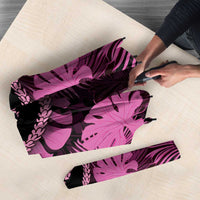 Pink Hawaii Kukui Nut Lei Umbrella Hawaiian Pattern Monstera Tropical Vibes - Polynesian Pride