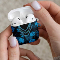 Blue Hawaii Kukui Nut Lei AirPods Case Hawaiian Pattern Monstera Tropical Vibes LT14 - Polynesian Pride