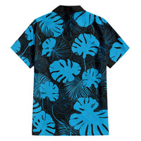Blue Hawaii Kukui Nut Lei Family Matching Off The Shoulder Long Sleeve Dress and Hawaiian Shirt Hawaiian Pattern Monstera Tropical Vibes - Polynesian Pride