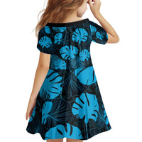 Blue Hawaii Kukui Nut Lei Family Matching Off Shoulder Short Dress and Hawaiian Shirt Hawaiian Pattern Monstera Tropical Vibes LT14 - Polynesian Pride