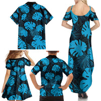 Blue Hawaii Kukui Nut Lei Family Matching Summer Maxi Dress and Hawaiian Shirt Hawaiian Pattern Monstera Tropical Vibes LT14 - Polynesian Pride