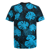 Blue Hawaii Kukui Nut Lei Rugby Jersey Hawaiian Pattern Monstera Tropical Vibes LT14 - Polynesian Pride
