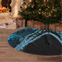 Blue Hawaii Kukui Nut Lei Tree Skirt Hawaiian Pattern Monstera Tropical Vibes - Polynesian Pride