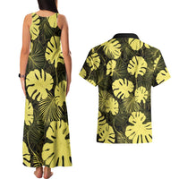 Yellow Hawaii Kukui Nut Lei Couples Matching Tank Maxi Dress and Hawaiian Shirt Hawaiian Pattern Monstera Tropical Vibes LT14 - Polynesian Pride
