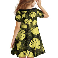 Yellow Hawaii Kukui Nut Lei Family Matching Long Sleeve Bodycon Dress and Hawaiian Shirt Hawaiian Pattern Monstera Tropical Vibes LT14 - Polynesian Pride