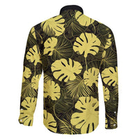 Yellow Hawaii Kukui Nut Lei Family Matching Off Shoulder Maxi Dress and Hawaiian Shirt Hawaiian Pattern Monstera Tropical Vibes - Polynesian Pride