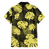 Yellow Hawaii Kukui Nut Lei Family Matching Off Shoulder Short Dress and Hawaiian Shirt Hawaiian Pattern Monstera Tropical Vibes - Polynesian Pride