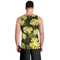 Yellow Hawaii Kukui Nut Lei Men Tank Top Hawaiian Pattern Monstera Tropical Vibes - Polynesian Pride