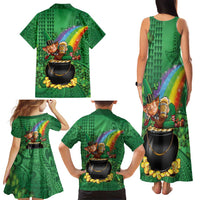 Hawaii Saint Patrick's Day Family Matching Tank Maxi Dress and Hawaiian Shirt Funny Leprechaun With Pot Of Gold - Polynesian Tattoo LT14 - Polynesian Pride
