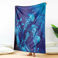 Purple Paradise Polynesia Jellyfish Blanket Plumeria Polynesian Tattoo Glowing Vibes
