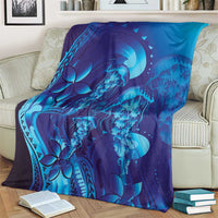 Purple Paradise Polynesia Jellyfish Blanket Plumeria Polynesian Tattoo Glowing Vibes