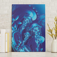 Purple Paradise Polynesia Jellyfish Canvas Wall Art Plumeria Polynesian Tattoo Glowing Vibes