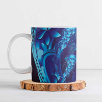 Purple Paradise Polynesia Jellyfish Ceramic Mug Plumeria Polynesian Tattoo Glowing Vibes