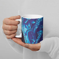 Purple Paradise Polynesia Jellyfish Ceramic Mug Plumeria Polynesian Tattoo Glowing Vibes