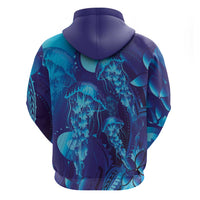 Purple Paradise Polynesia Jellyfish Hoodie Plumeria Polynesian Tattoo Glowing Vibes