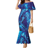 Purple Paradise Polynesia Jellyfish Mermaid Dress Plumeria Polynesian Tattoo Glowing Vibes LT14 Women Purple - Polynesian Pride