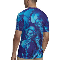 Purple Paradise Polynesia Jellyfish Rugby Jersey Plumeria Polynesian Tattoo Glowing Vibes