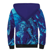 Purple Paradise Polynesia Jellyfish Sherpa Hoodie Plumeria Polynesian Tattoo Glowing Vibes LT14 - Polynesian Pride