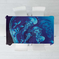 Purple Paradise Polynesia Jellyfish Tablecloth Plumeria Polynesian Tattoo Glowing Vibes