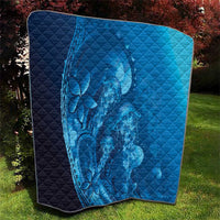 Blue Gradient Polynesia Jellyfish Quilt Plumeria Polynesian Tattoo Glowing Vibes