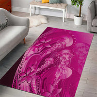 Pink Gradient Polynesia Jellyfish Area Rug Plumeria Polynesian Tattoo Glowing Vibes LT14 - Polynesian Pride