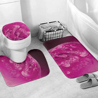 Pink Gradient Polynesia Jellyfish Bathroom Set Plumeria Polynesian Tattoo Glowing Vibes