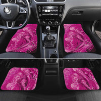 Pink Gradient Polynesia Jellyfish Car Mats Plumeria Polynesian Tattoo Glowing Vibes