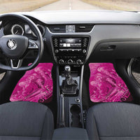 Pink Gradient Polynesia Jellyfish Car Mats Plumeria Polynesian Tattoo Glowing Vibes