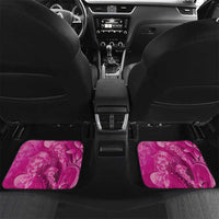 Pink Gradient Polynesia Jellyfish Car Mats Plumeria Polynesian Tattoo Glowing Vibes