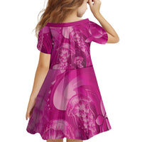 Pink Gradient Polynesia Jellyfish Family Matching Off Shoulder Maxi Dress and Hawaiian Shirt Plumeria Polynesian Tattoo Glowing Vibes