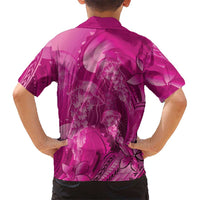 Pink Gradient Polynesia Jellyfish Hawaiian Shirt Plumeria Polynesian Tattoo Glowing Vibes