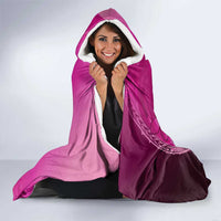 Pink Gradient Polynesia Jellyfish Hooded Blanket Plumeria Polynesian Tattoo Glowing Vibes