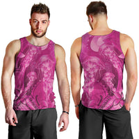 Pink Gradient Polynesia Jellyfish Men Tank Top Plumeria Polynesian Tattoo Glowing Vibes