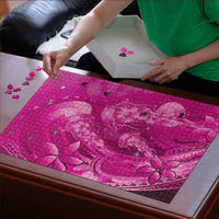 Pink Gradient Polynesia Jellyfish Puzzle Plumeria Polynesian Tattoo Glowing Vibes