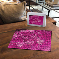 Pink Gradient Polynesia Jellyfish Puzzle Plumeria Polynesian Tattoo Glowing Vibes