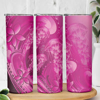 Pink Gradient Polynesia Jellyfish Skinny Tumbler Plumeria Polynesian Tattoo Glowing Vibes