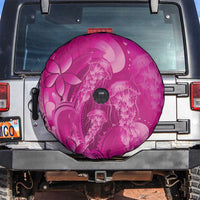 Pink Gradient Polynesia Jellyfish Spare Tire Cover Plumeria Polynesian Tattoo Glowing Vibes