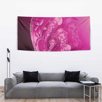 Pink Gradient Polynesia Jellyfish Tapestry Plumeria Polynesian Tattoo Glowing Vibes