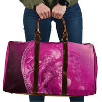 Pink Gradient Polynesia Jellyfish Travel Bag Plumeria Polynesian Tattoo Glowing Vibes