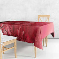 Red Gradient Polynesia Jellyfish Tablecloth Plumeria Polynesian Tattoo Glowing Vibes
